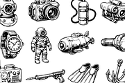 Vintage Diving Gear Set, an Object Graphic by RT Studio (Thumbnail 3 of 4)