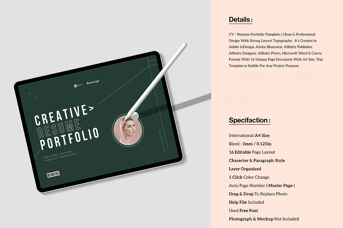 Creative Resume & Portfolio Template, a Brochure Template by StyleArt (Photo 2 of 11)