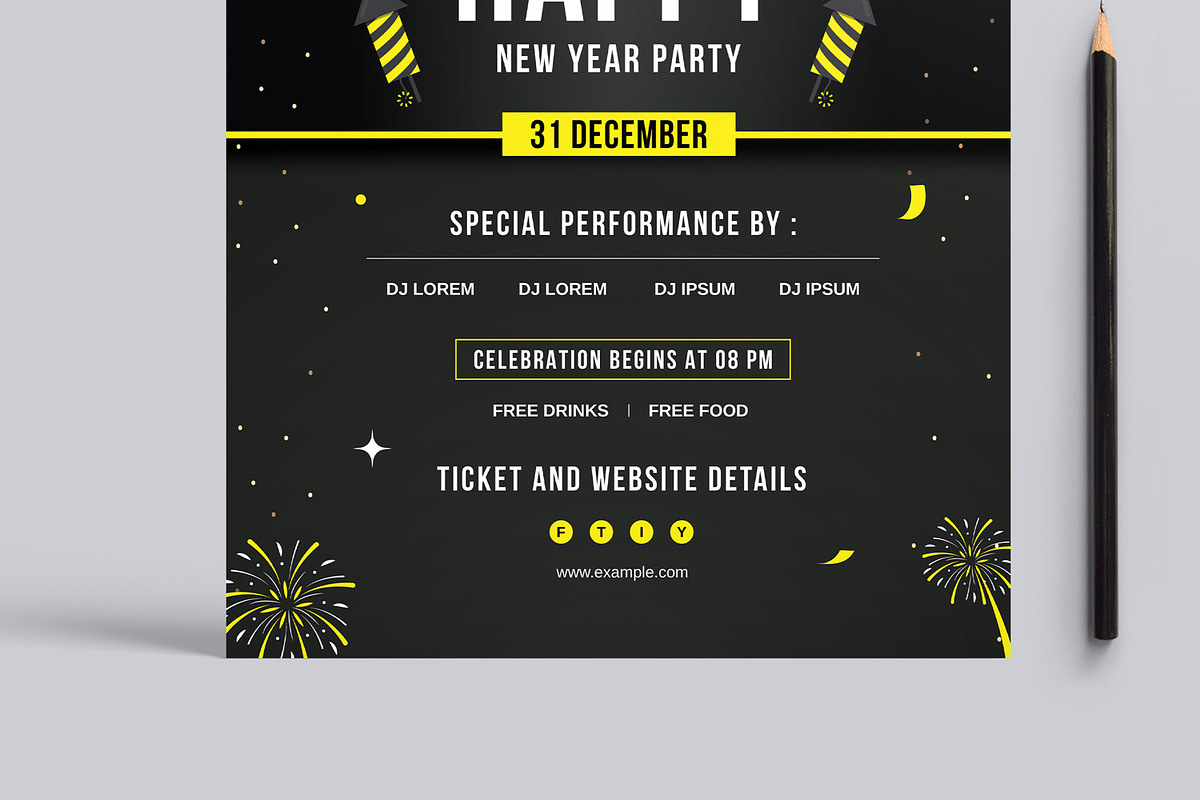 Happy New Year Flyer Layout, a Flyer Template by MightyDesign (Photo 5 of 8)