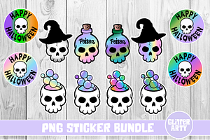 Halloween Skull Sticker Bundle