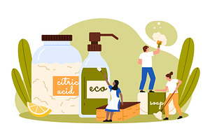 Cleaning service, people, a Person Illustration by Flashvector