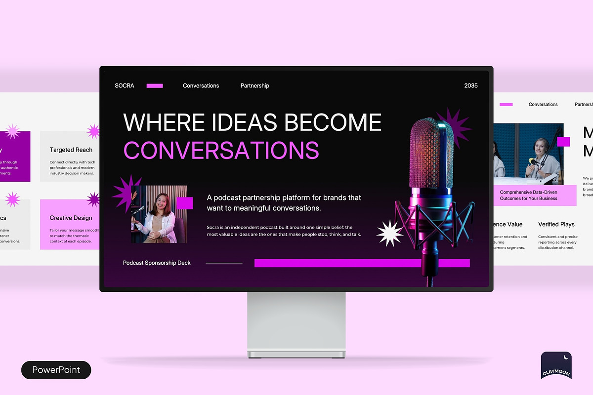 Podcast Sponsorship & AudioMedia Kit, a Presentation Template by Claymoon Lab (Photo 1 of 7)