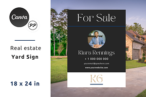Real Estate Yard Sign, a Poster Template by PittaFinePrint