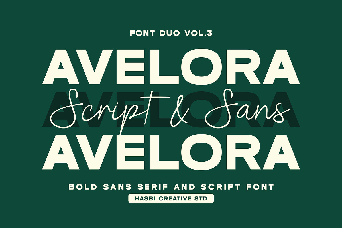 Avelora - Elegant Script & Sans Font, a Font by Hasbi Creative (Photo 1 of 11)