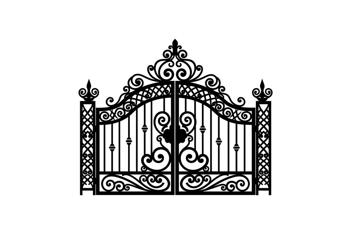 Ornate Wrought Iron Gate Vector Bund, an Illustration by Designs_River (Photo 24 of 47)