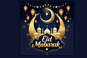 Creative Eid Mubarak Social  Post, a Holiday Photo by microtasker