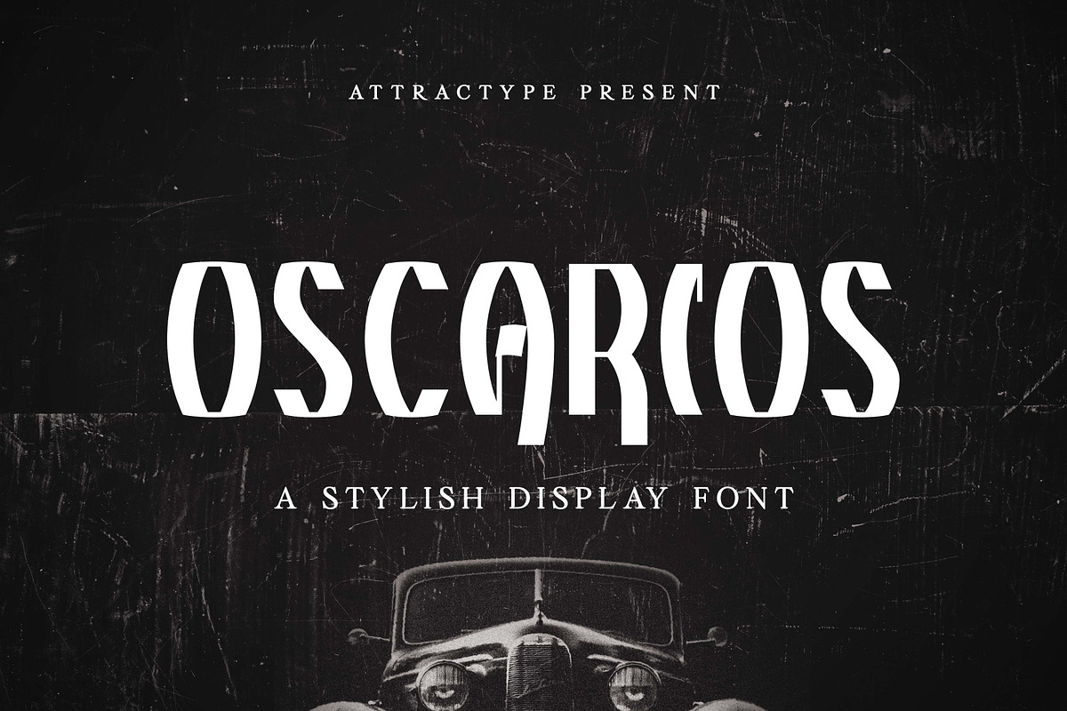 Oscarios - Stylish Display Font, a Sans Serif Font by Attractype (Photo 1 of 12)