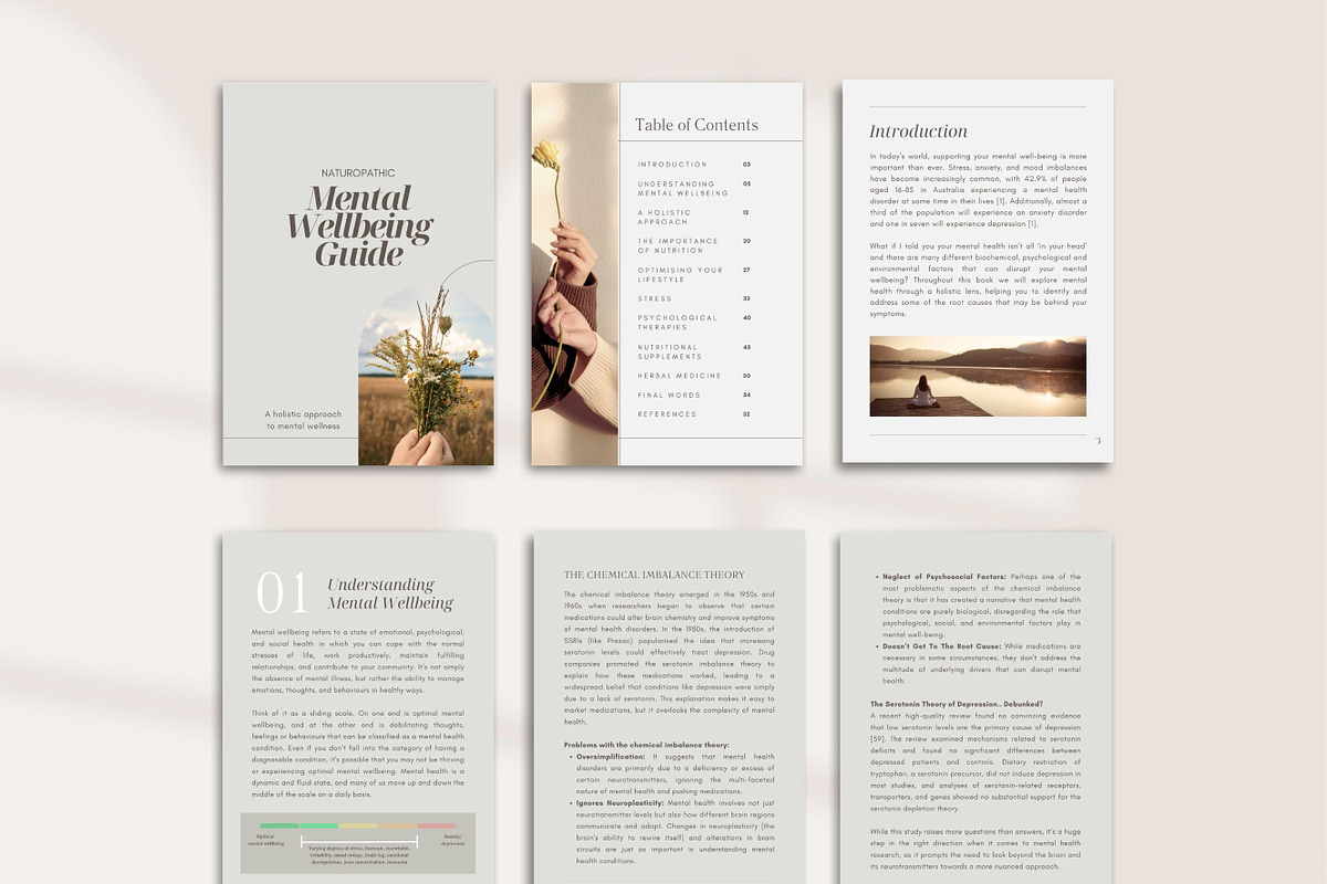 Mental Health Ebook Canva Template, a Presentation Template by Naturopath Hub (Photo 7 of 12)