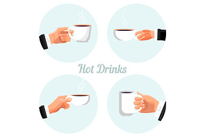 Coffee Break Time Labels Set