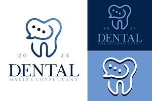 dental online consultant logo vector, a Branding & Logo Template by Lodzrov