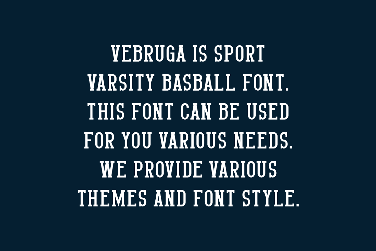 Vebruga - Varsity Font, a Slab Serif Font by Iqsiart Studio (Photo 3 of 6)