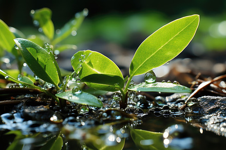 Drop of Water Depicting Conservation. Generative AI, a Nature Photo by designvectx
