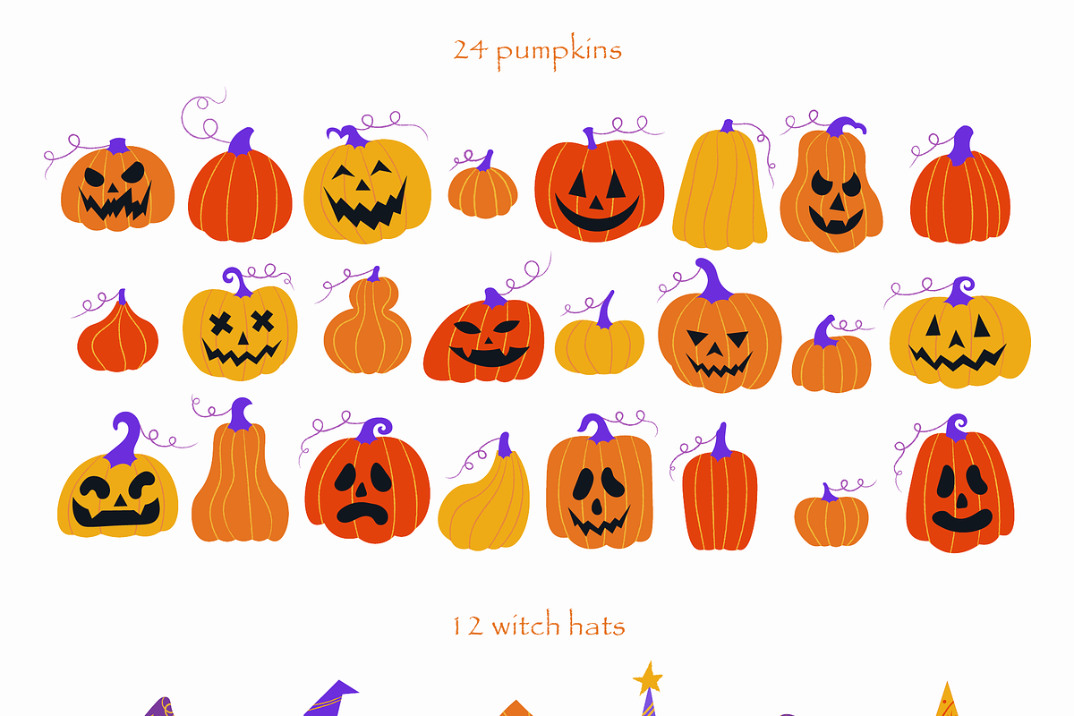 Catoween • halloween cat clipart, a Seasonal Illustration by dariikos (Photo 7 of 16)