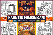 Haunted Pumpkin Spice Cafe, a Decorative Illustration by Ink Gallery (Thumbnail 1 of 4)