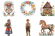 Watercolor Slavic Folk Clipart, an Illustration by Designking (Thumbnail 4 of 5)