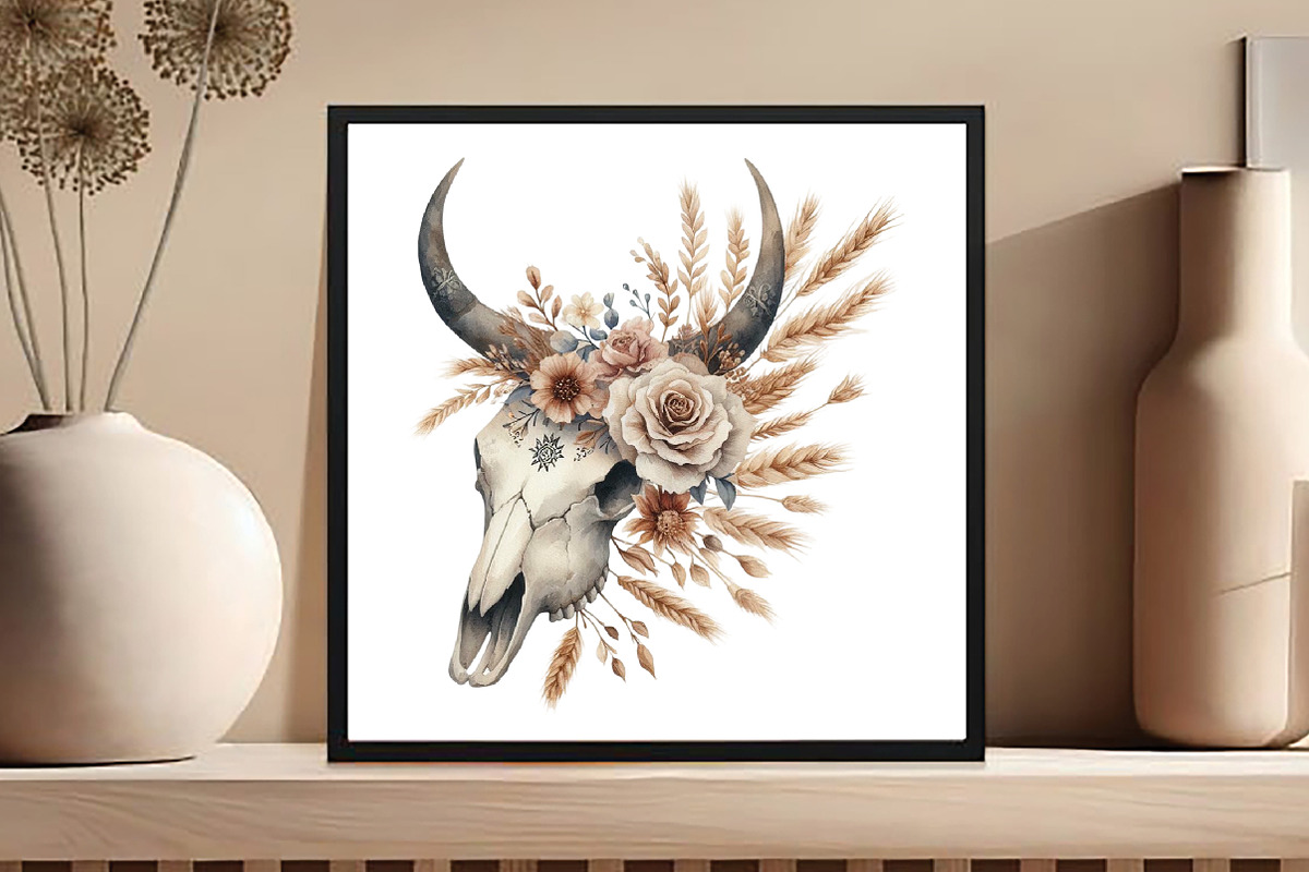 Western Desert Cow Skull Boho, an Illustration by DreamCafeArt (Photo 5 of 5)