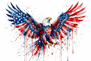Bald Eagle Portrait Watercolor, an Animal Illustration by VetalStock