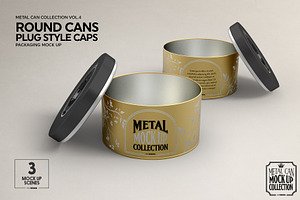 Round Cans Plug Metal Cap Mockup