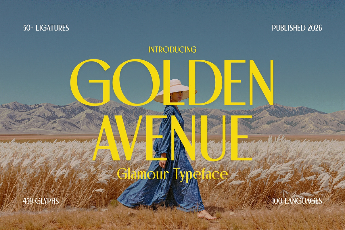 Golden Avenue - Glamour Typeface, a Sans Serif Font by HipFonts (Photo 1 of 15)
