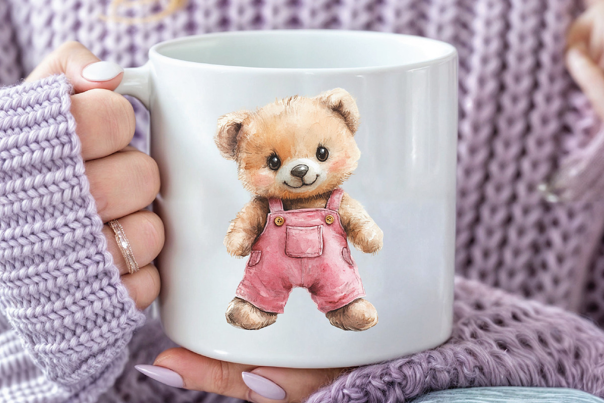 Pink Cute Blush Teddy Bear Clipart, an Illustration by CraftArtStudio (Photo 5 of 6)