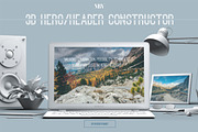 3D Hero/Header Constructor, a Books & Magazine Mockup by Madebyvadim (Thumbnail 1 of 6)