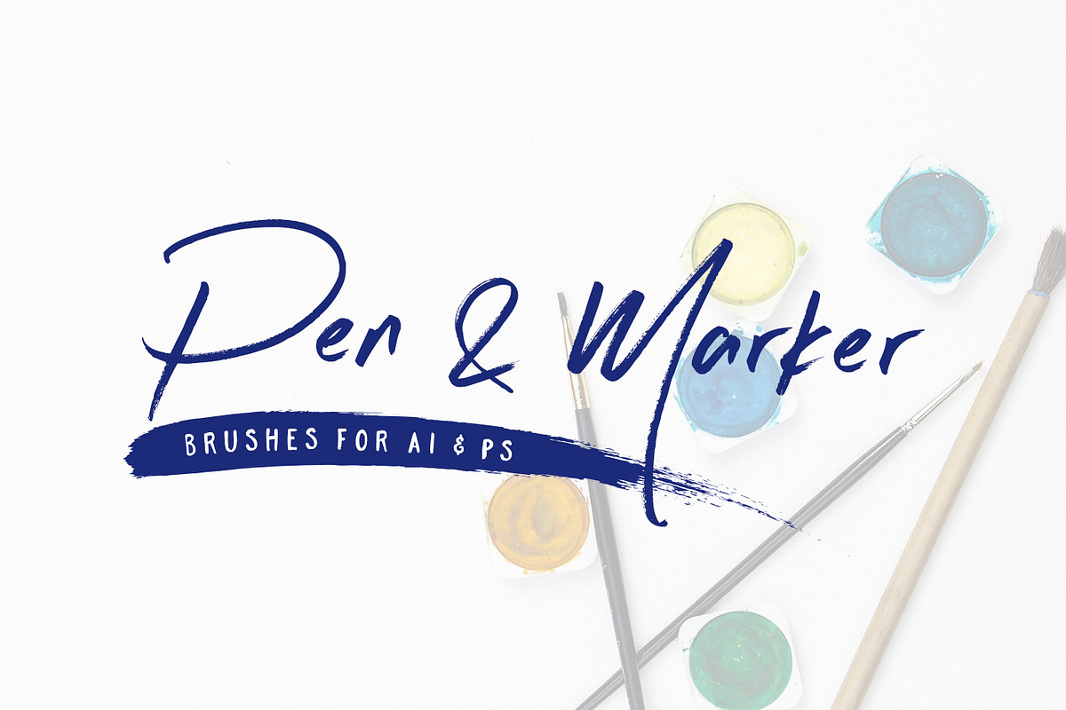 Pen & Marker Brushes, a Brush Add-On by P.F. Creative Lab (Photo 1 of 5)