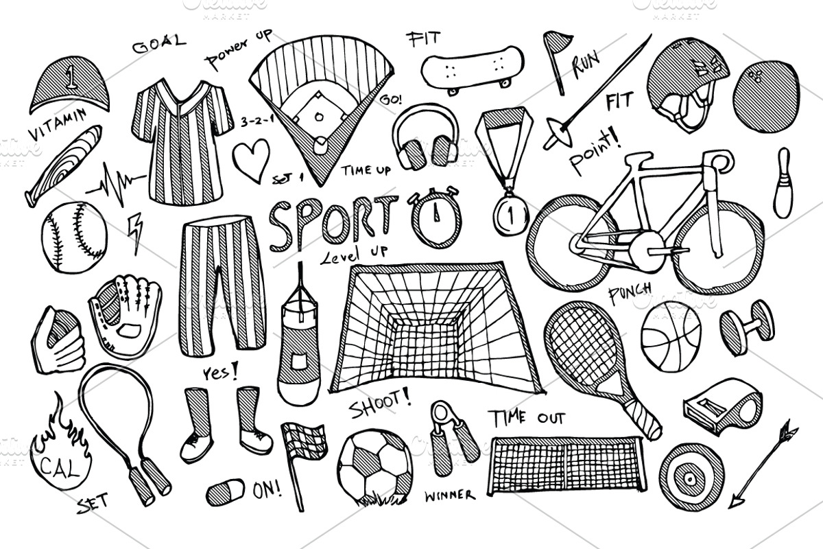Sport Hand Drawn doodle, a Healthcare Illustration by TKDoodle (Photo 4 of 4)