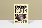Beige Graduation Party Invitation, a Card Template by graphicook (Thumbnail 1 of 3)