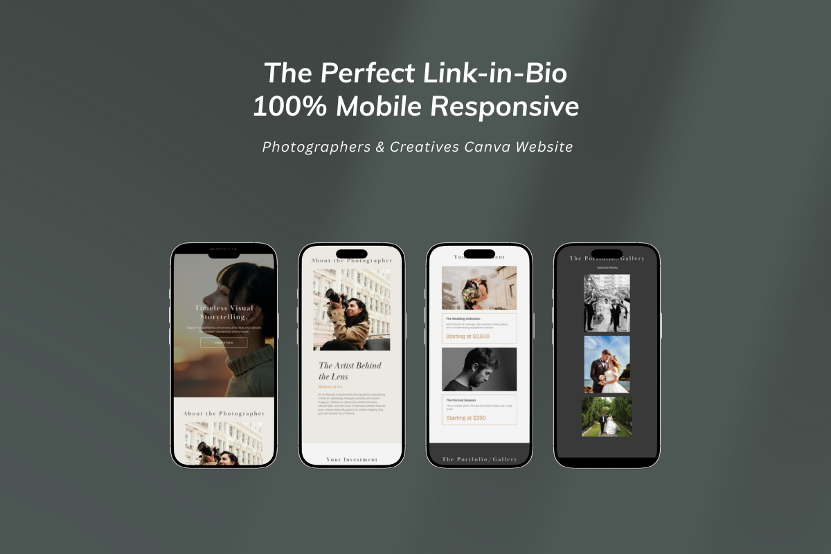 Photographer Canva Website Template, a Landing Page Template by batang (Photo 2 of 5)