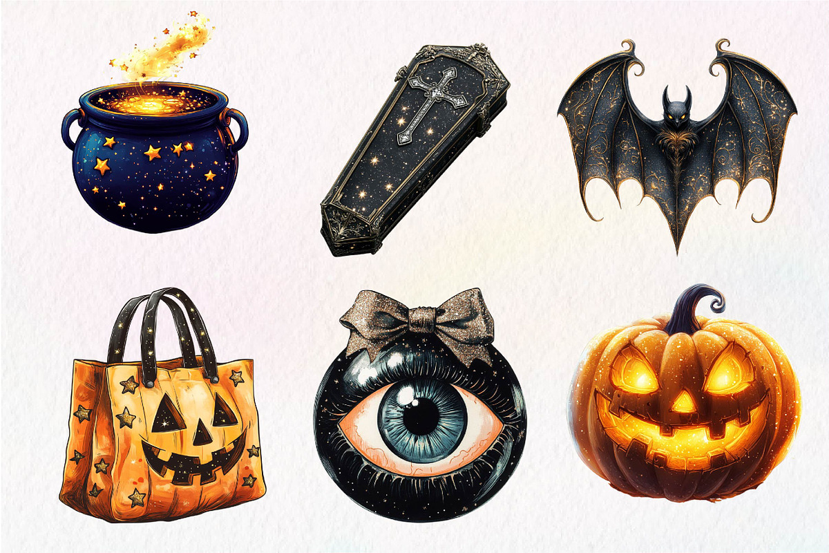 Vintage Glitter Halloween Clipart, an Icon by Dream Creation (Photo 6 of 7)