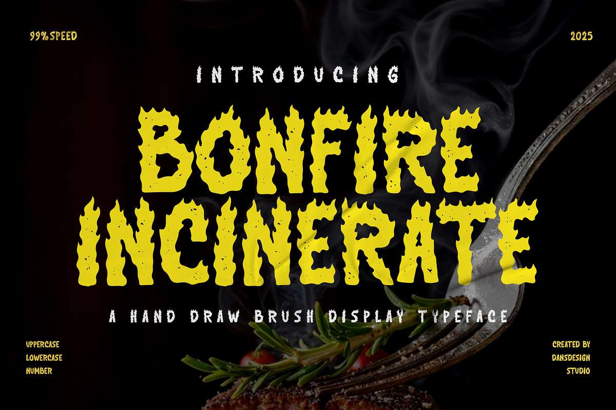 Bonfire Incinerate Fire Flames, a Blackletter Font by dansdesign (Photo 1 of 12)