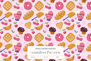 Sweet Cherry Bakery Kawaii Pattern, a Pattern Graphic by Little Creative Scribbles (Thumbnail 1 of 6)
