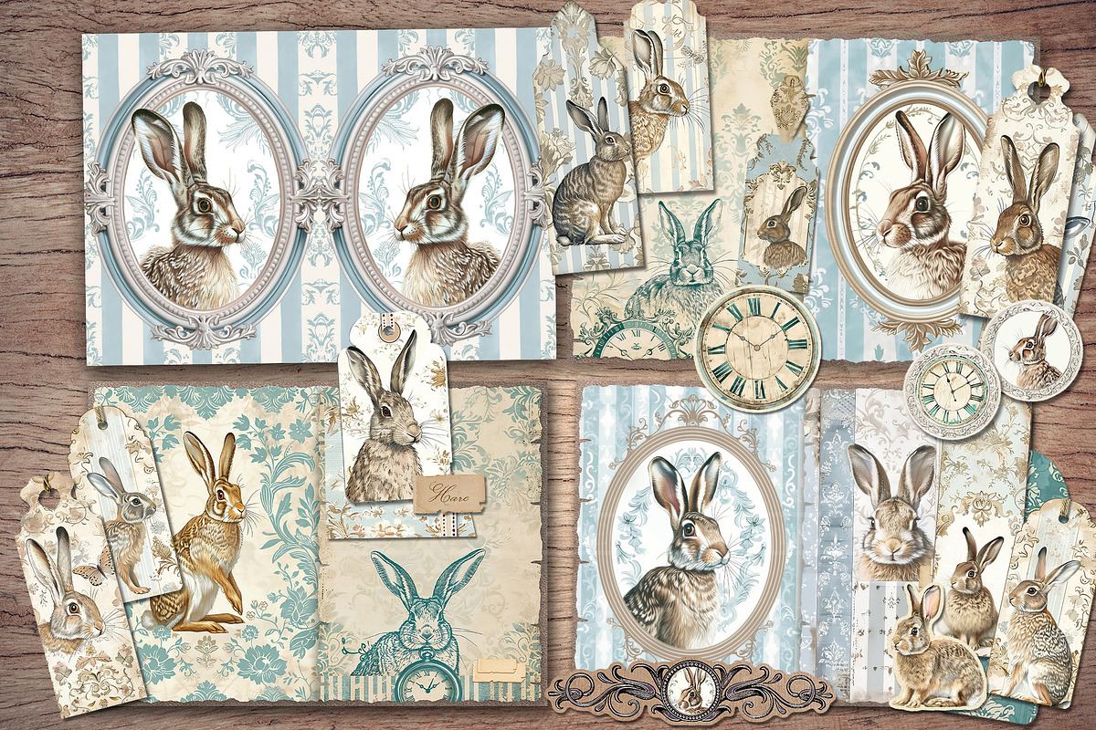 Rabbit Scrapbook Kit, an Animal Illustration by Secret Helper (Photo 2 of 8)