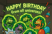 Rick and Morty Birthday Cards Bday, an Illustration by IconValue (Thumbnail 12 of 14)