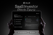 ArcAI Dark SaaS Investor Pitch Deck, a Presentation Template by PaperSlides (Thumbnail 1 of 8)