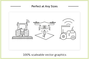 Smart Farm And Agri Tech Icons Set