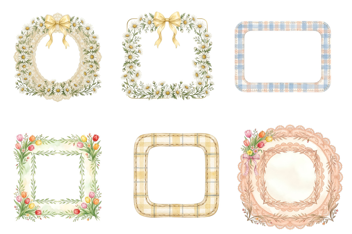 Cottagecore Spring Frame Clipart, an Illustration by GatewayDesign (Photo 2 of 3)