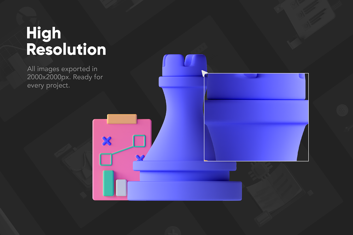 3D Business Analytics Icons, a 3D by Flat Icons (Photo 8 of 8)