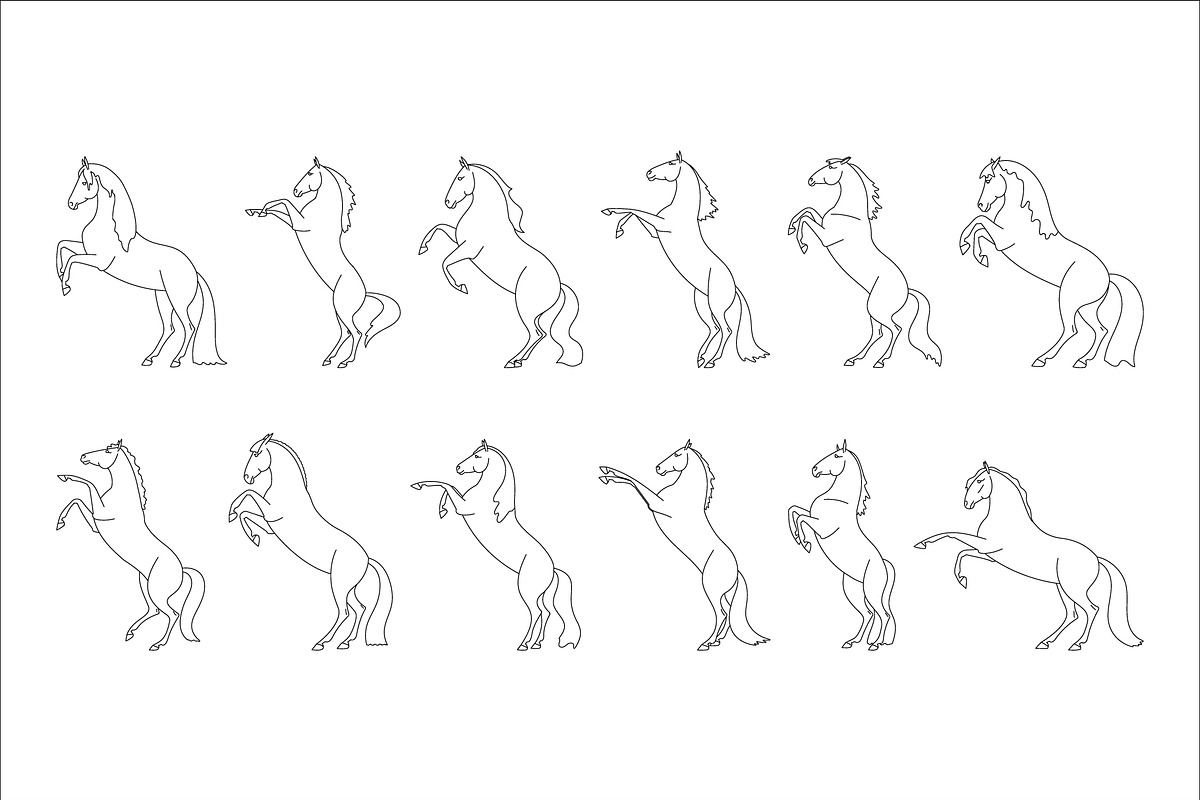 Horses Rearing Up, an Animal Illustration by Naurider (Photo 3 of 4)