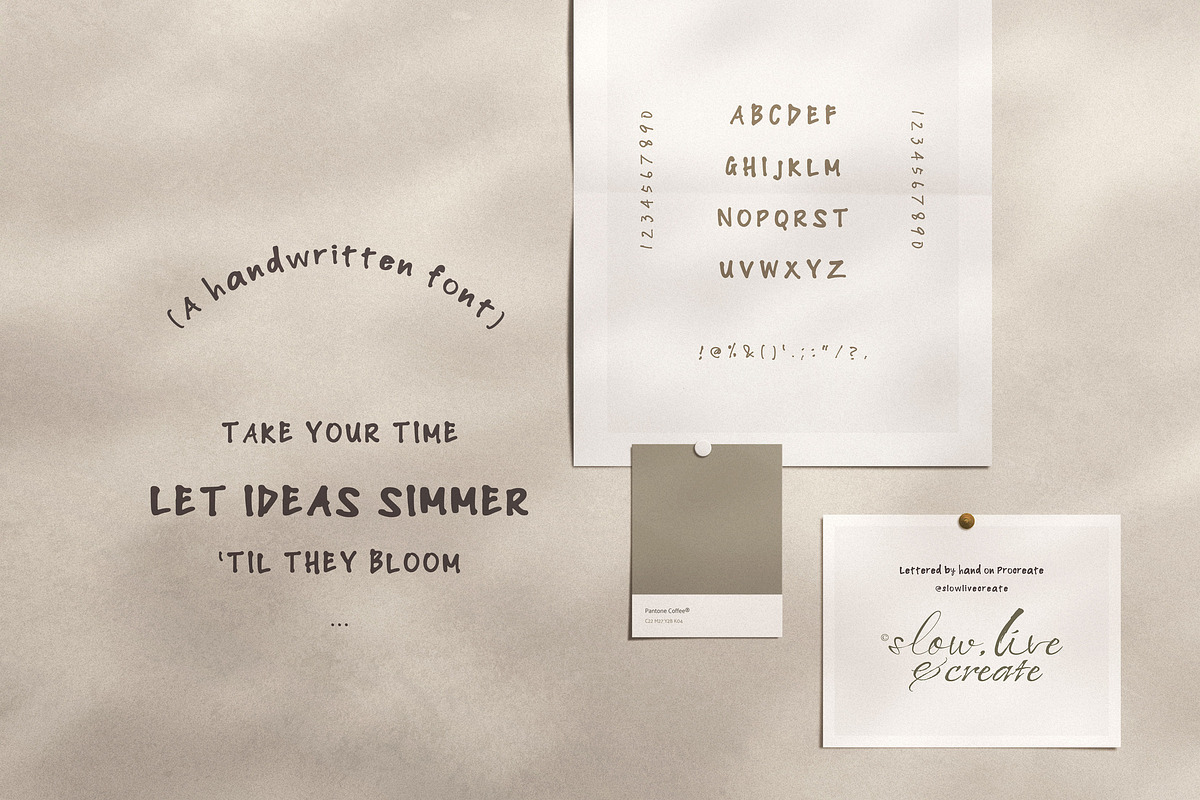To Live and Write - Handwritten Font, a Handwritten Font by slowlivecreate (Photo 1 of 7)