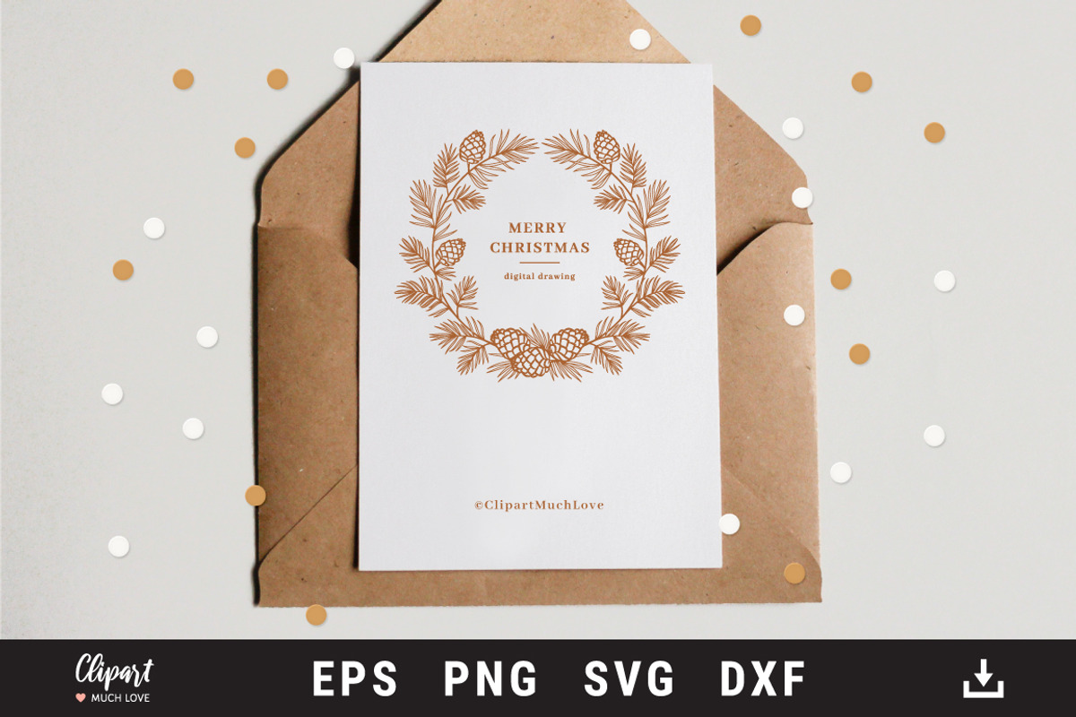Christmas Wreath, Winter Monogram, an Object Graphic by ClipartMuchLove (Photo 5 of 8)