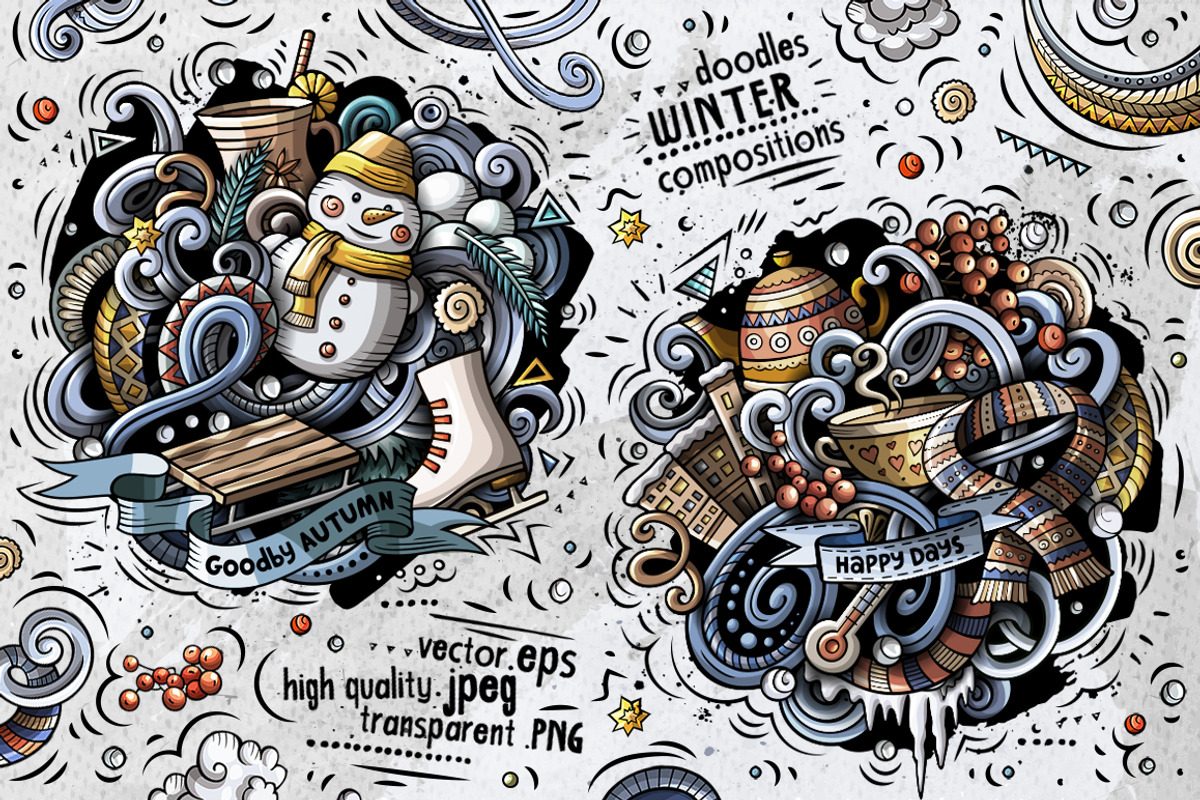 Winter Doodle Big Pack, a Decorative Illustration by BALABOLKA (Photo 4 of 12)