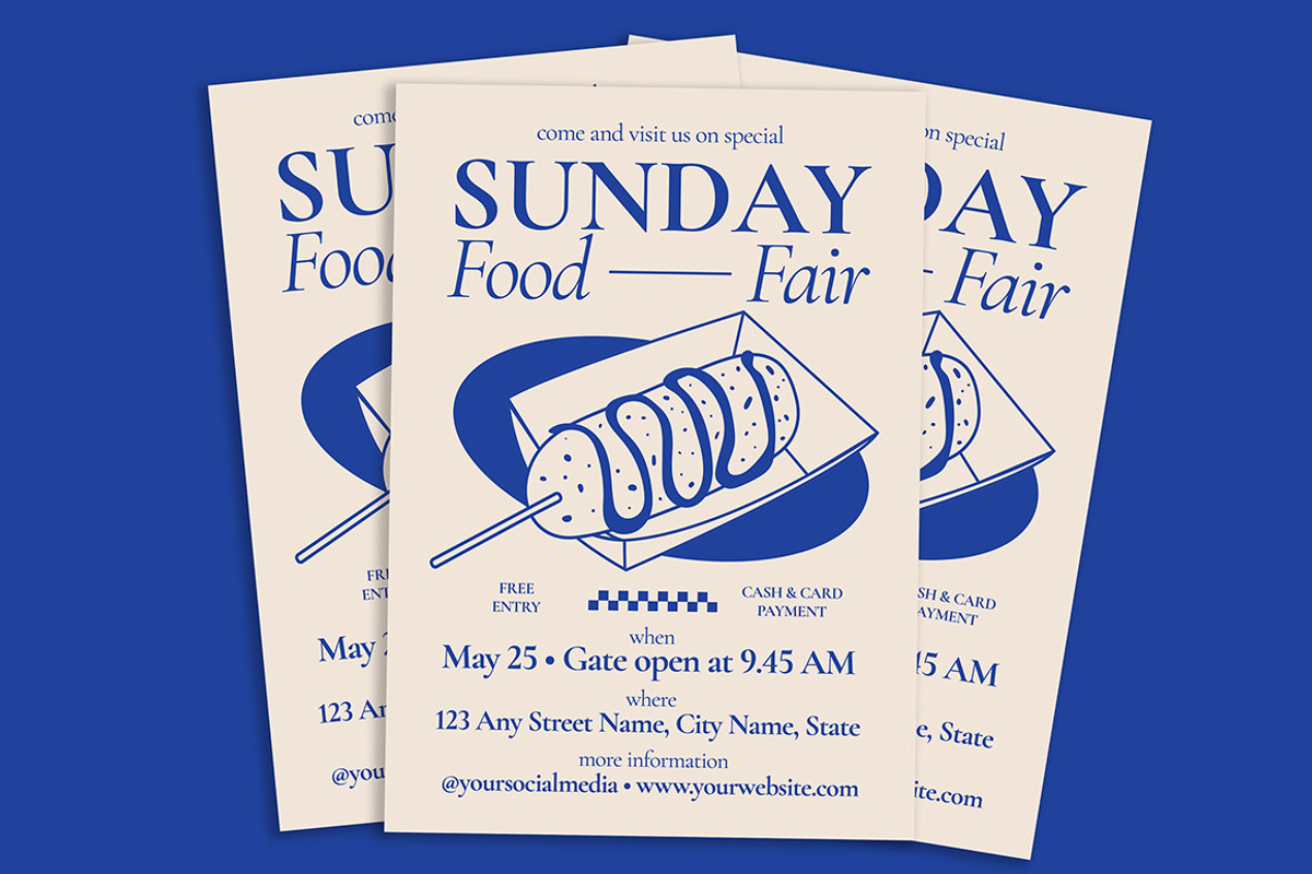 Food Fair Flyer, a Flyer Template by Gumico Studio. (Photo 6 of 6)