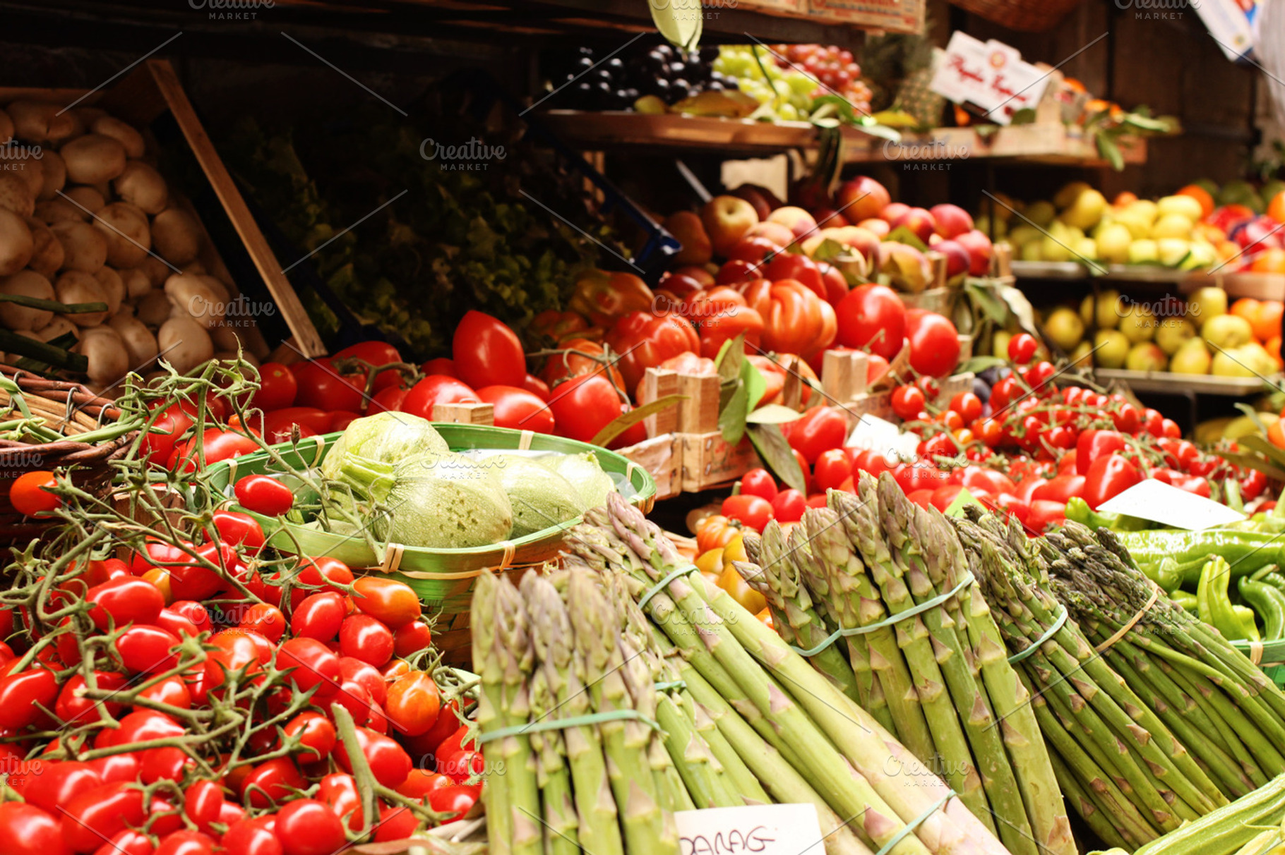 Italian street market featuring vegetables, vegetable, and italy, a Food & Drink Photo by Bellano Web Studio