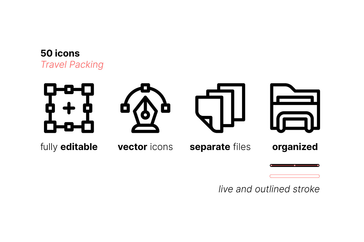 50 Travel Packing Icons, an Icon by Side Project (Photo 3 of 7)
