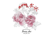 Peony Art, an Object Graphic by VictoriaKStudio (Thumbnail 1 of 4)