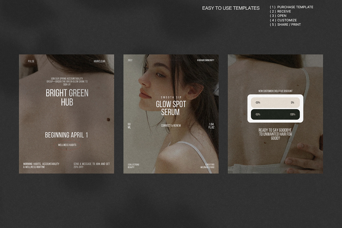 Skincare Post Templates in Canva preview 3