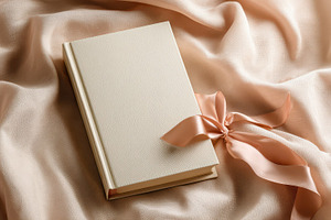 Elegant cream colored book resting, a Photo by Pavel_design