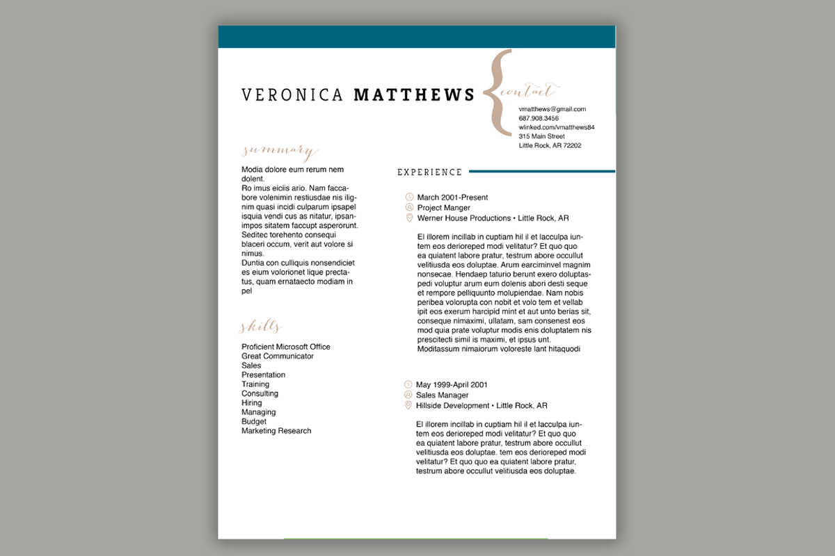 Resume Template | MS Word, a Resume Template by Scribbled Napkin Design (Photo 3 of 4)