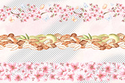 Blossoming Almond watercolor clipart, a Food Illustration by susie-p-art (Thumbnail 10 of 18)